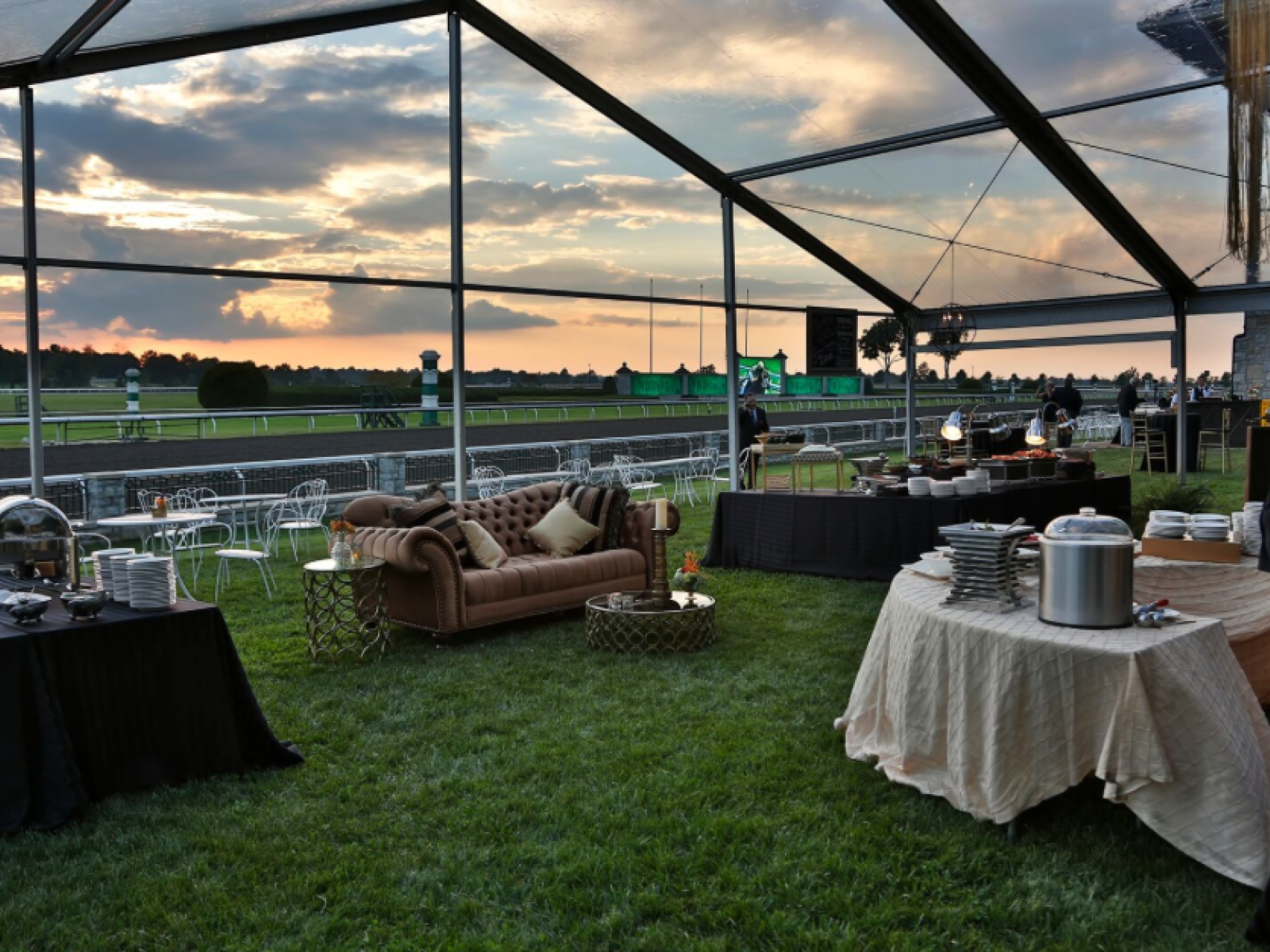 Tent overlooking Keeneland Club lawn